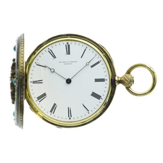 Fine Swiss gold hunting cased cylinder watch Circa 1850