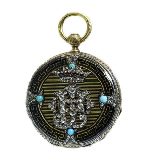 Fine Swiss gold hunting cased cylinder watch Circa 1850