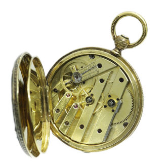 Fine Swiss gold hunting cased cylinder watch Circa 1850