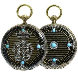 Fine Swiss gold hunting cased cylinder watch Circa 1850