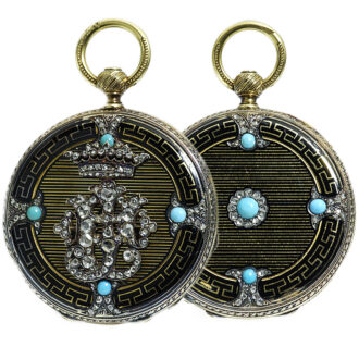 Fine Swiss gold hunting cased cylinder watch Circa 1850