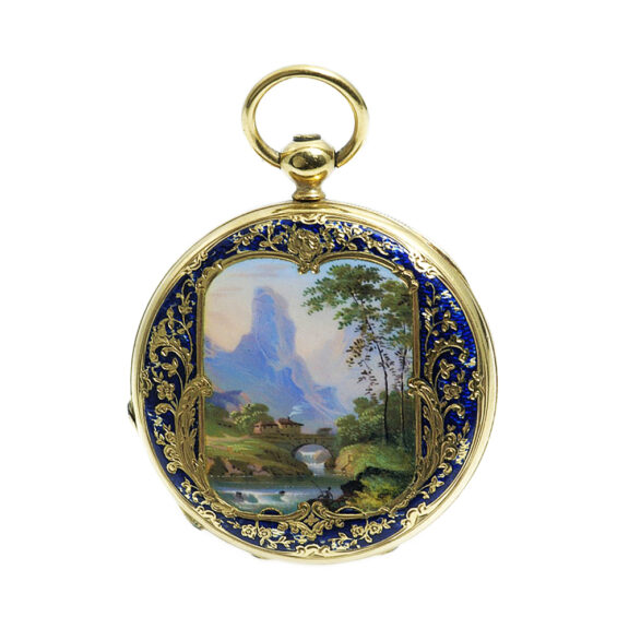 Swiss exquisite and fine gold/enamel pocket watch Circa 1840 Swiss exquisite and fine gold/enamel pocket watch Circa 1840