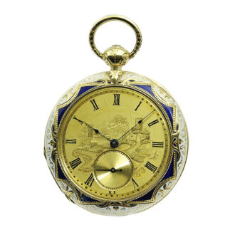 Exquisite American gold Cabriolet pocket watch Circa 1850