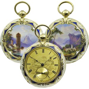 Exquisite American gold Cabriolet pocket watch Circa 1850