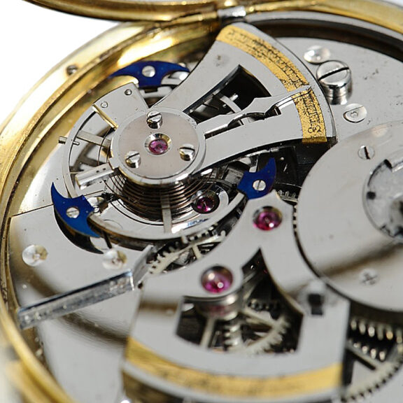 Swiss enamel and pearl-set centre seconds watch Circa 1850 Swiss enamel and pearl-set centre seconds watch Circa 1850