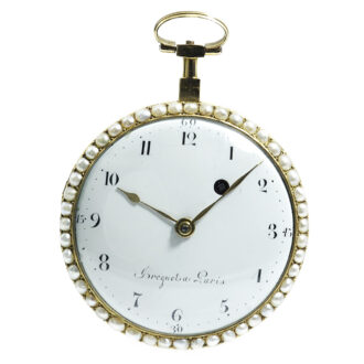French gold open faced verge with chatelaine Circa 1800