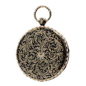 French gold pocket watch with champlevé enamel decor Circa 1820