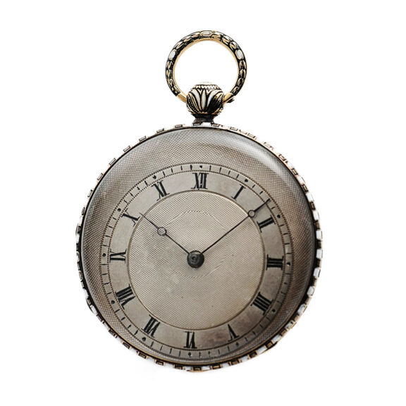 French gold pocket watch with champlevé enamel decor Circa 1820 French gold pocket watch with champlevé enamel decor Circa 1820