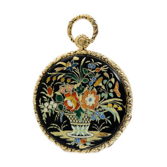 French decorated with Cloisonné enamel pocket watch Circa 1835