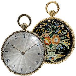 French decorated with Cloisonné enamel pocket watch Circa 1835