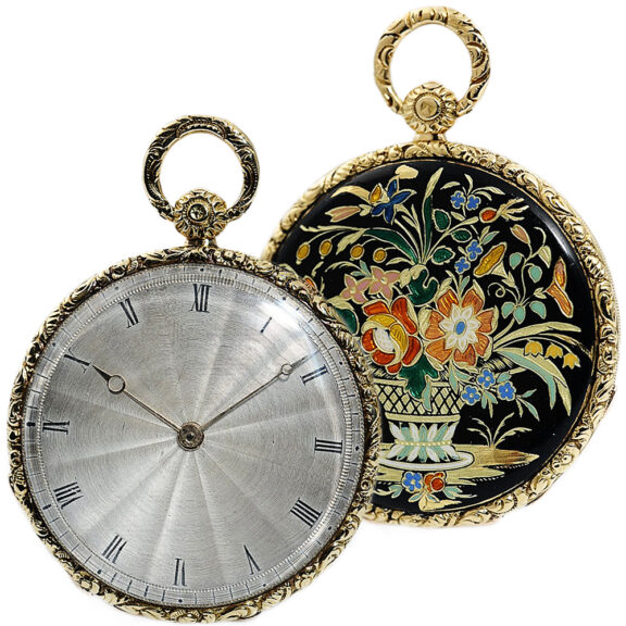 French decorated with Cloisonné enamel pocket watch Circa 1835