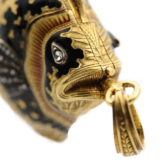 Swiss gold fob watch in the form of an ornamental fish Circa 1890