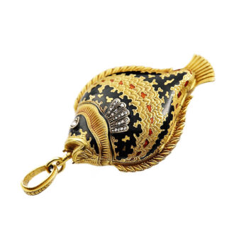 Swiss gold fob watch in the form of an ornamental fish Circa 1890