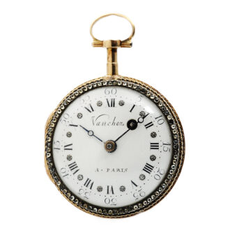 French small gold and enamel verge pocket watch Circa 1780