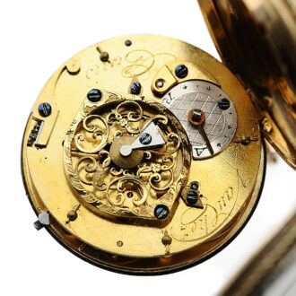 French small gold and enamel verge pocket watch Circa 1780
