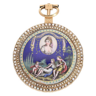 German very fine enamel painted virgule watch Circa 1810
