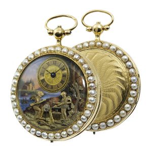 Swiss rare watch with automatons and musical movement Circa 1810