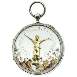 Swiss watch with Bras en l’air indication and automaton Circa 1820