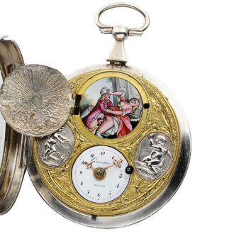 French verge pocket watch with hidden erotic scene Circa 1810 French verge pocket watch with hidden erotic scene Circa 1810
