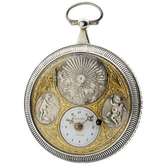 French verge pocket watch with hidden erotic scene Circa 1810