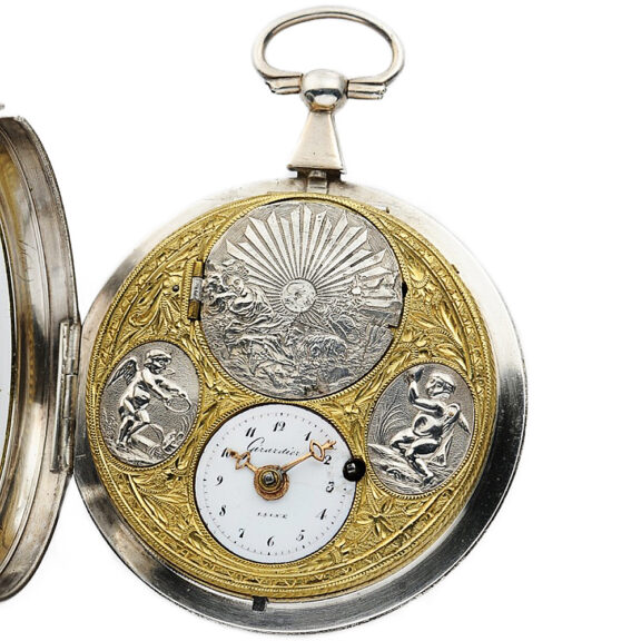 French verge pocket watch with hidden erotic scene Circa 1810 French verge pocket watch with hidden erotic scene Circa 1810