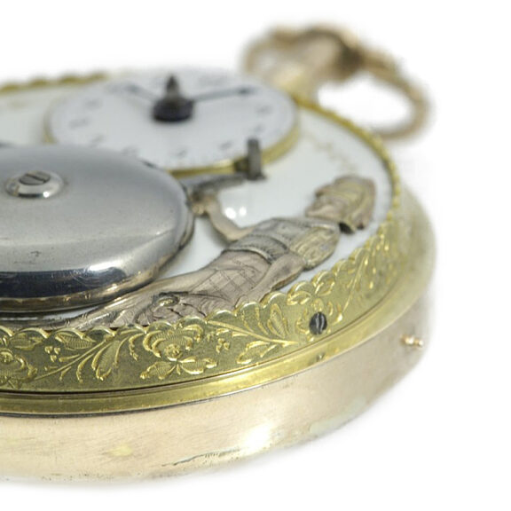 French quarter repeating pocket watch with two Jacquemarts Circa 1820 French quarter repeating pocket watch with two Jacquemarts Circa 1820