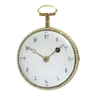 Swiss gold enamel watch studded with half pearls Circa 1790