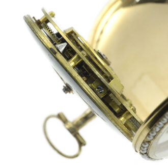 Swiss gold enamel watch studded with half pearls Circa 1790