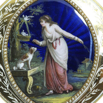French gold, enamel and split pearl-set verge watch Circa 1790