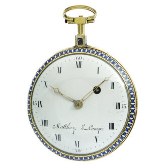 French gold, enamel and split pearl-set verge watch Circa 1790