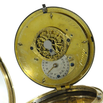 French gold, enamel and split pearl-set verge watch Circa 1790