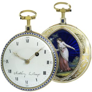 French gold, enamel and split pearl-set verge watch Circa 1790