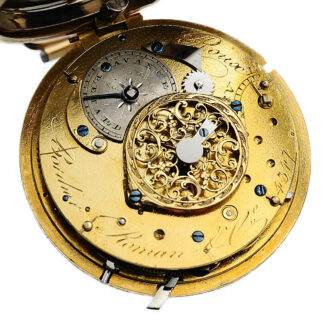 Swiss half pearl-set gold enamel repeating pocket watch Circa 1820