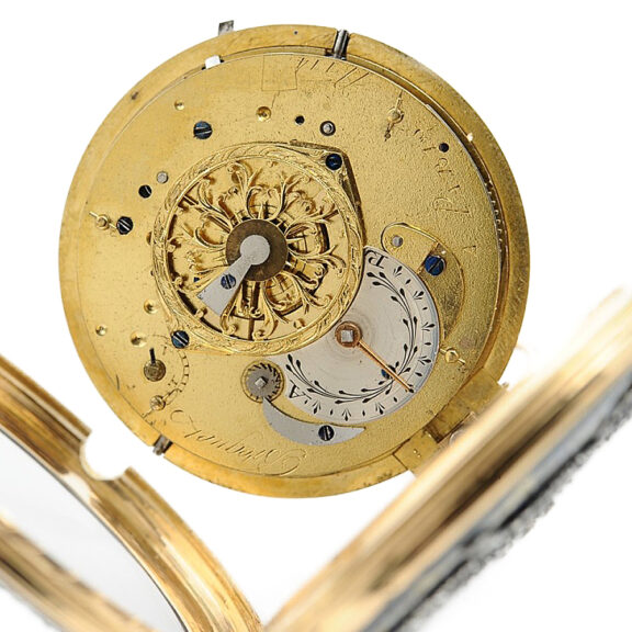 French unusual quarter repeater studded with paste stones Circa 1810 French unusual quarter repeater studded with paste stones Circa 1810