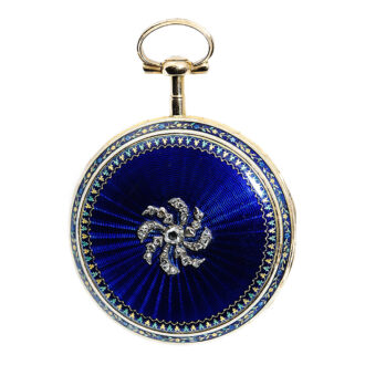 Belgian decorative gold and enamel verge pocket watch Circa 1790