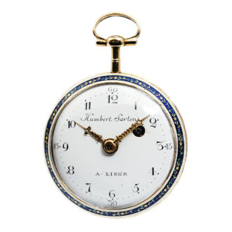 Belgian decorative gold and enamel verge pocket watch Circa 1790