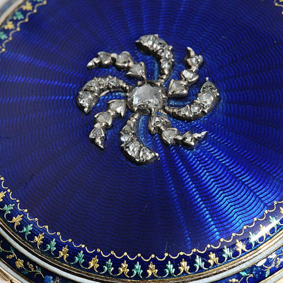 Belgian decorative gold and enamel verge pocket watch Circa 1790 Belgian decorative gold and enamel verge pocket watch Circa 1790