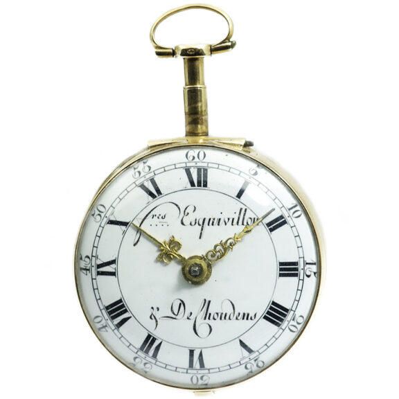 Swiss pair-cased watch with a very fine enamel painting Circa 1770 Swiss pair-cased watch with a very fine enamel painting Circa 1770