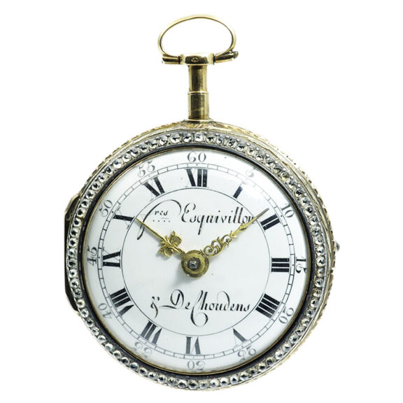 Swiss pair-cased watch with a very fine enamel painting Circa 1770 Swiss pair-cased watch with a very fine enamel painting Circa 1770