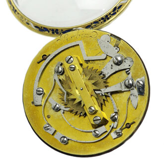 French rare gold and enamel manual calendar pocket watch Circa 1780