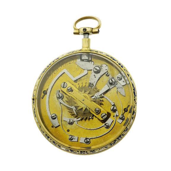 French rare gold and enamel manual calendar pocket watch Circa 1780 French rare gold and enamel manual calendar pocket watch Circa 1780