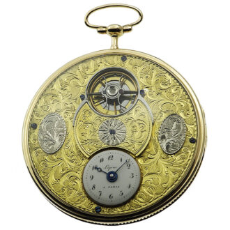 French large cylinder pocket watch with visible balance Circa 1810