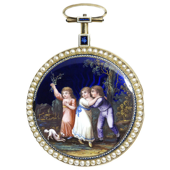 French impressive gold and enamel verge pocket watch Circa 1780 French impressive gold and enamel verge pocket watch Circa 1780