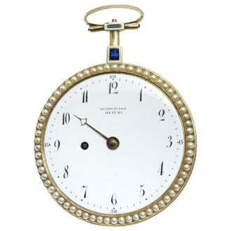 French impressive gold and enamel verge pocket watch Circa 1780