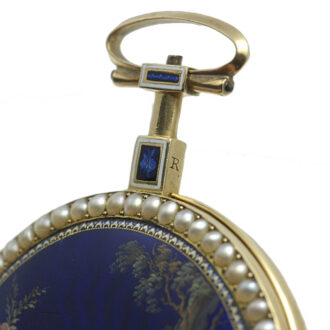 French impressive gold and enamel verge pocket watch Circa 1780