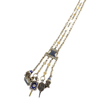 French gold open faced verge pocket watch with chatelaine Circa 1800