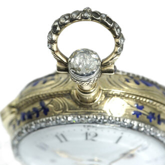 French diamond set gold and enamel quarter repeater Circa 1770