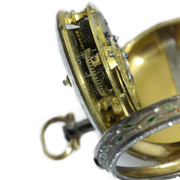 French diamond-set pocket watch with enamel decoration Circa 1780 French diamond-set pocket watch with enamel decoration Circa 1780