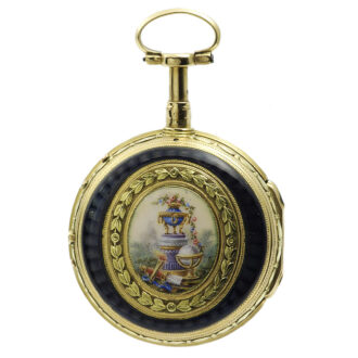 French two coloured gold and enamel repeating pocket watch Circa 1780