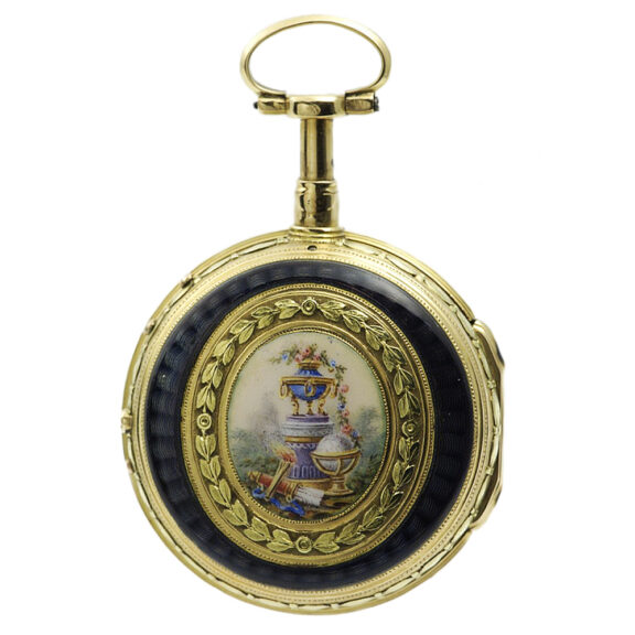 French two coloured gold and enamel repeating pocket watch Circa 1780 French two coloured gold and enamel repeating pocket watch Circa 1780